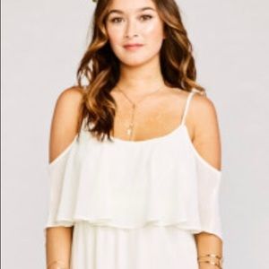 XLCAITLIN RUFFLE MAXI DRESS ~ WEDDING CAKE CHIFFON